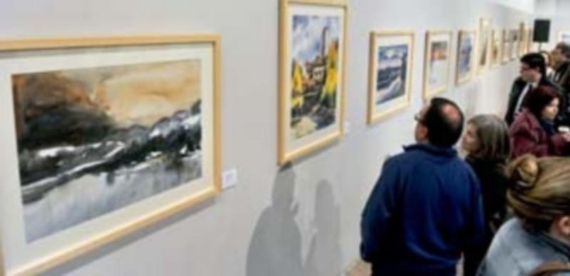 La exposición con motivo del I Encuentro de Acuarelistas de Segovia permanecerá abierta hasta el 8 de junio. /KAMARERO