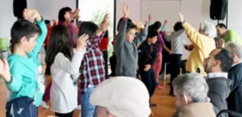 Alumnos del colegio de Palazuelos de Eresma durante una actividad celebrada en el centro de ‘La Fuencisla’. / E. A.