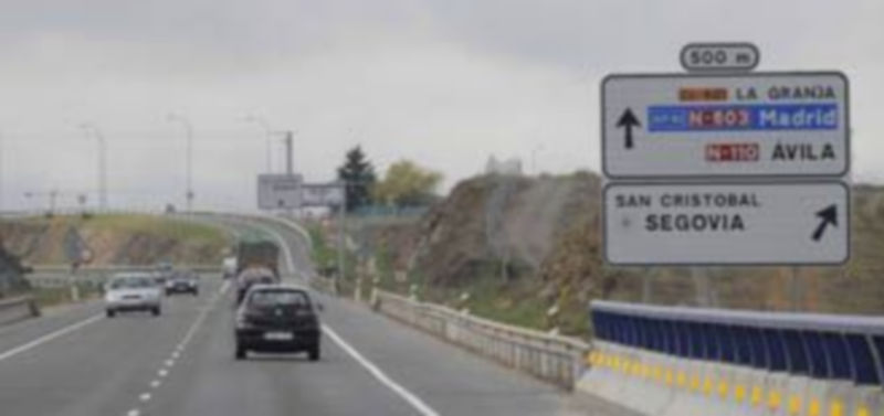 Imagen de la SG-20 a su paso por la conexión con la carretera de Trescasas