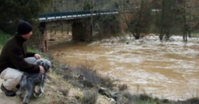 Un segoviano contempla la crecida de uno de los ríos de la provincia durante las pasadas inundaciones. / G. Herrero