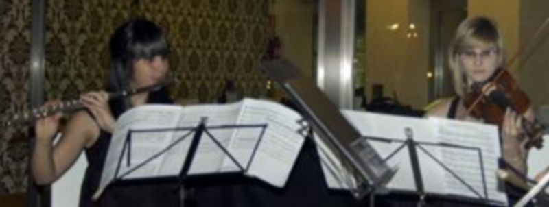 El Cuarteto Kaiser durante su actuación la noche del viernes en la terraza del mesón de Cándido a los pies del Acueducto./CRISTINA MURO DE ZARO