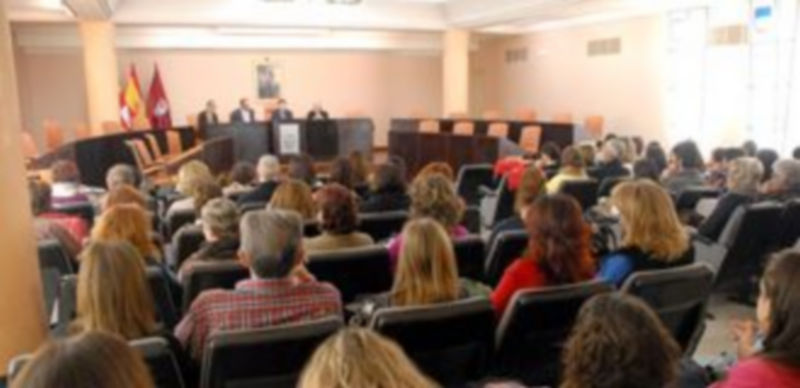 Un momento de la reunión de los CEAAS en el salón de plenos de la Diputación. / El Adelantado