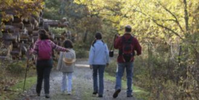 Foto de archivo. Un grupo de turistas realiza una actividad de senderismo en la provincia de Segovia. / JUAN MARTÍN