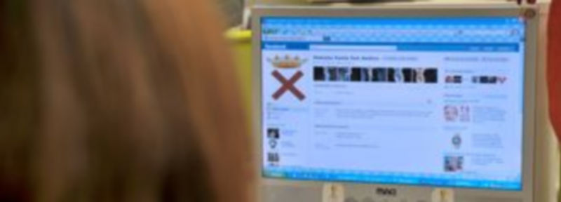 Una internauta contempla la página de Facebook abierta por la feligresía de la parroquia de San Andrés. / Kamarero