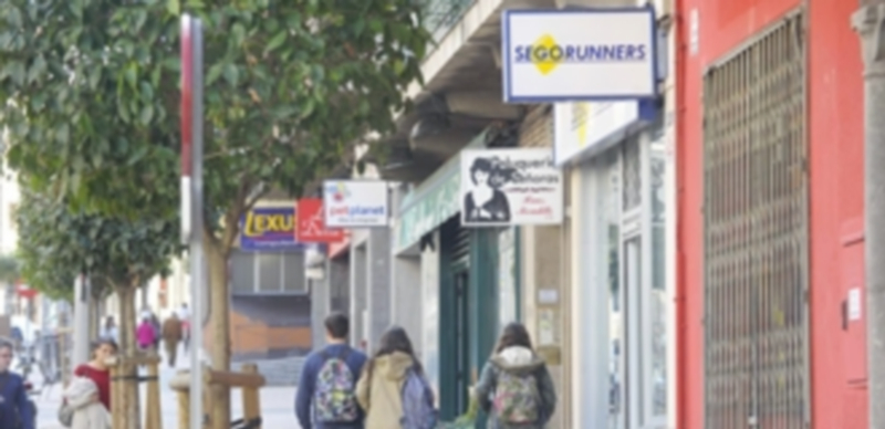 Una calle de la capital segoviana donde abundan negocios del sector del Comercio