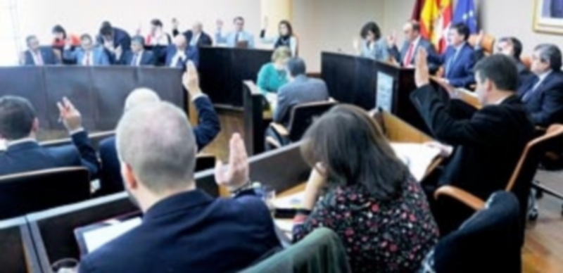 Los diputados votan uno de los puntos del pleno.