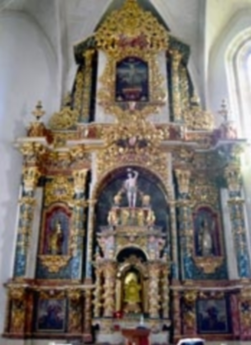 El retablo restaurado una vez finalizada la intervención del equipo técnico dirigido por Clara Delgado Fernández y Virginia Muñoz Herrero