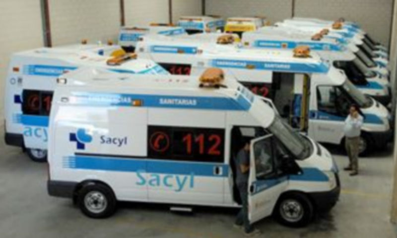 Vehículos del transporte sanitario de la provincia