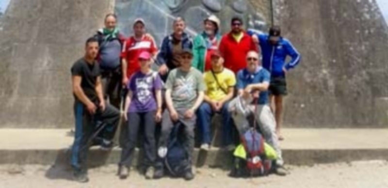 El grupo de internos del centro penitenciario y sus acompañantes