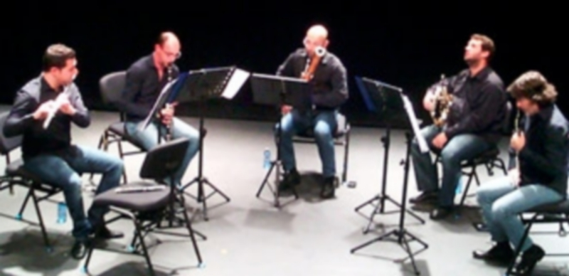 El Quinteto Ábrego actuó el jueves en La Cárcel y ofreció una ‘masterclass’. / Kamarer