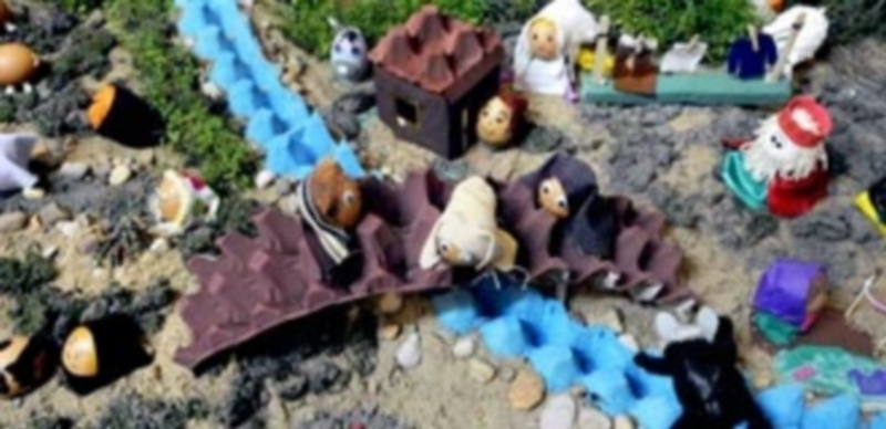 Belén elaborado por escolares de la localidad de Aguilafuente. / El Adelantado