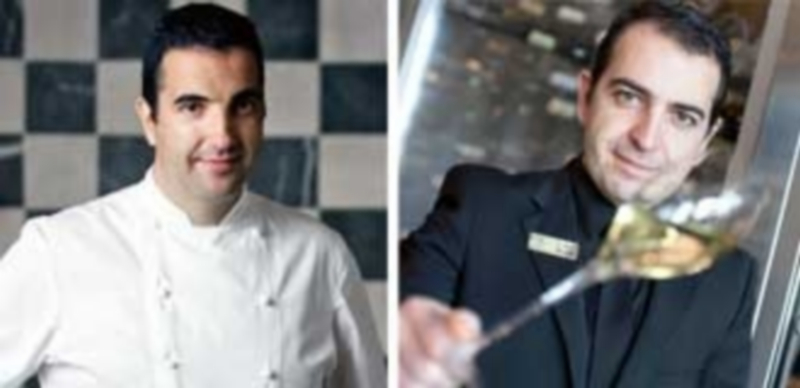 El cocinero Óscar Velasco y el sumiller Juan Antonio Herrero