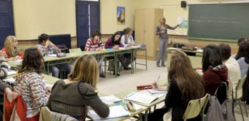 Imagen de una de las clases de la Escuela de Idiomas