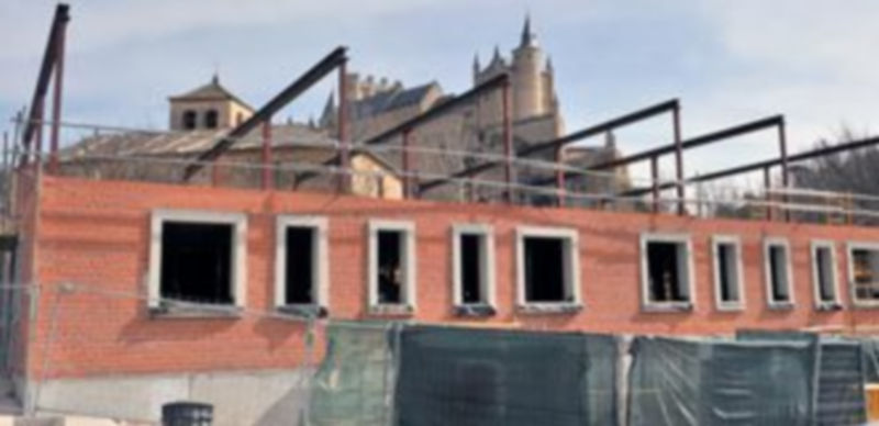 Edificio en construcción en el barrio de San Marcos