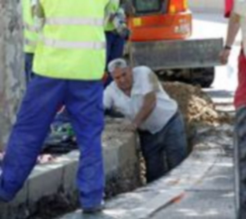 Obras de canalización de gas natural en la capital segoviana.