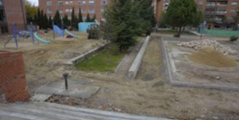 Imagen del estado actual de las obras del parque del Peñascal