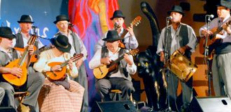 Los integrantes del grupo Parranda El Cerrillal en una de sus actuaciones /EA