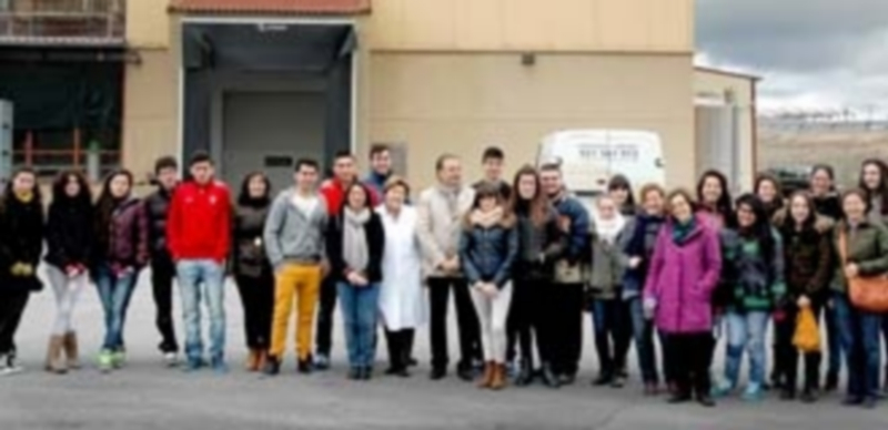 Estudiantes de Coca y Nava de la Asunción en una de las visitas a empresas de la provincia del programa. / E.A.