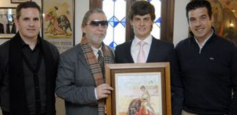 David Galán y Lope Tablada flanqueados por José Antonio Ortega y Juan Ruiz el martes en Segovia. / Alberto Benavente