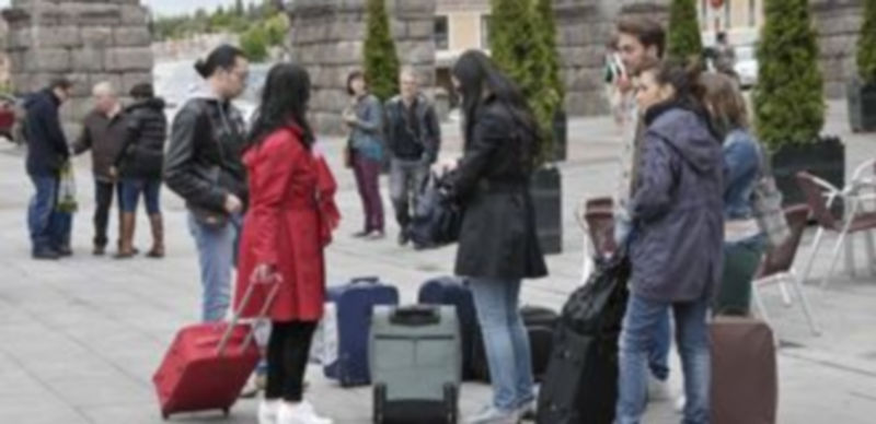 Un grupo de viajeros