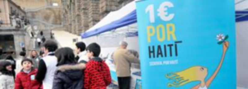 Una de las activides de la campaña “Un euro por Haití”