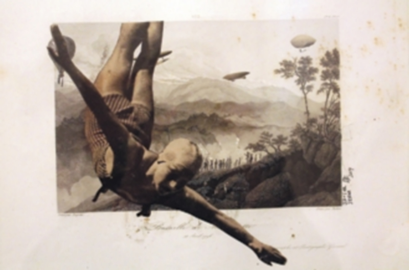 Javier Serna. Leyenda la María del Salto. 2014. Collage sobre papel