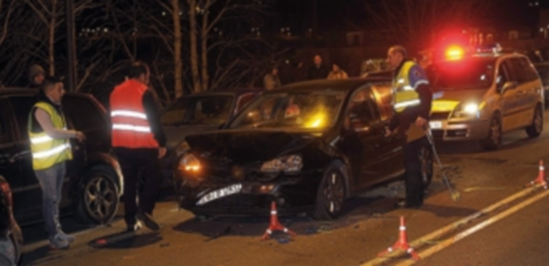 Una colisión registrada recientemente en Vía Roma