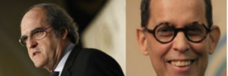 Ángel Gabilondo (i.) y Pedro Zerolo (d.)./ EUROPA PRESS