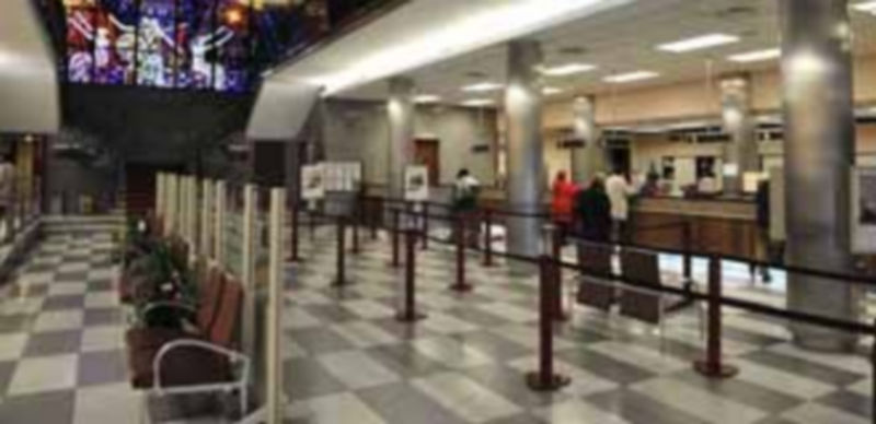 Patio central de la sede central de Caja Segovia