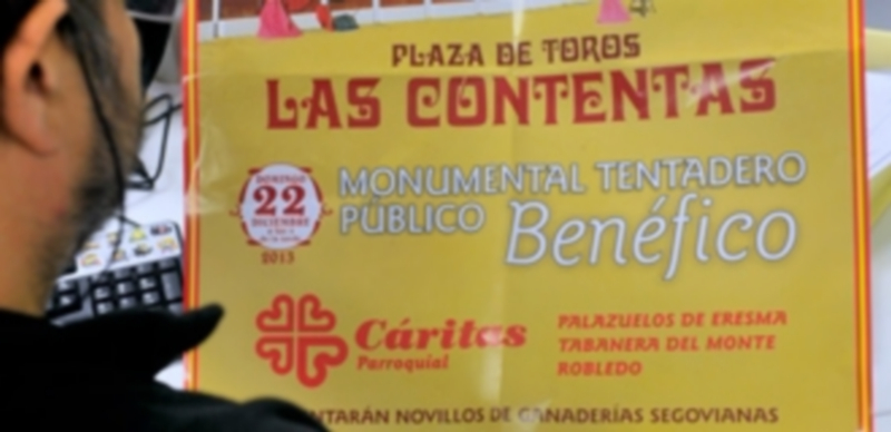Cartel anunciador del tentadero a beneficio de Caritas. / Kamarero