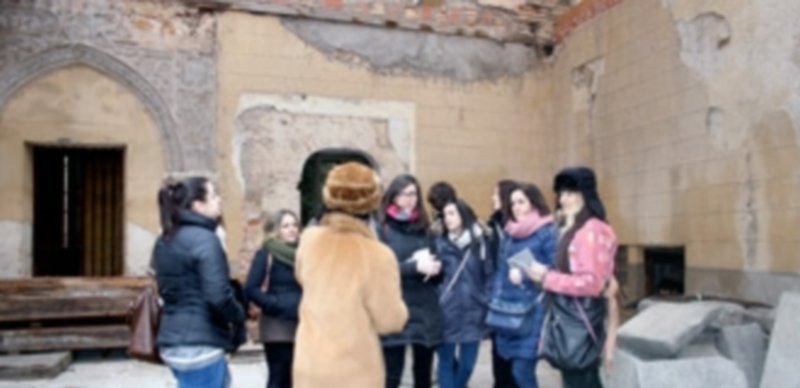 Uno de los dos grupos de guías turísticos de Segovia que visitaron el Palacio de Enrique IV. / El Adelantado