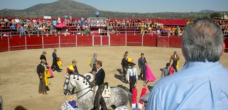 El coso de la localidad serrana de Prádena durante el ritual paseíllo. / Mario Pastor