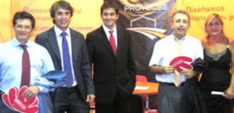 Integrantes de la empresa Proyecse junto a Francisco Jódar (alcalde de Lorca) y Patrocinio Bermúdez