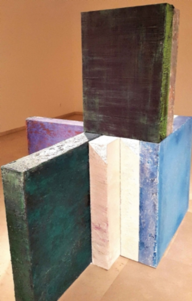 Alberto Reguera. Mendeslshon's Symphonies. 2009. Técnica mixta. Pintura expansiva. 200 x 200 x 21 cms. Colección del artista.