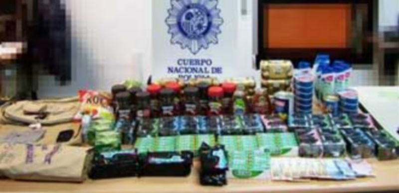 Material incautado por la Policía Nacional procedente de los robos cometidos en comercios. / EL ADELANTADO