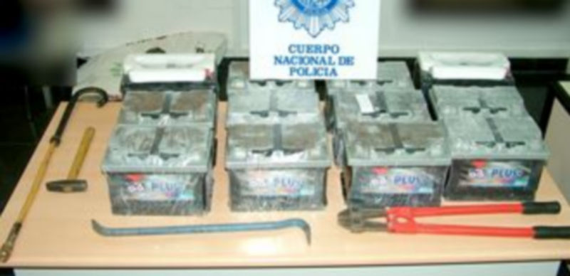 Las baterías robadas fueron recuperadas por el Cuerpo Nacional de Policía. / El Adelantado