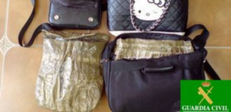 Imagen de los bolsos que los presuntos ladrones utilizaron para cometer los robos. / El Adelantado