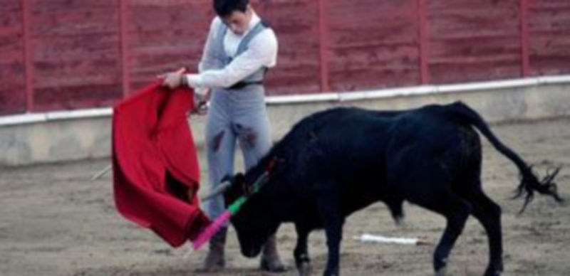 Imagen de uno de los lidiadores de una edición pasada de la becerrada de los camareros. / Alberto Benavente