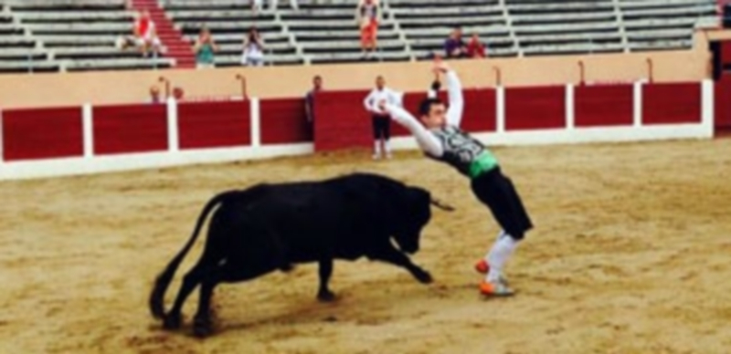 Albano Quintanilla durante su exhibición en Ceret. / El Adelantado