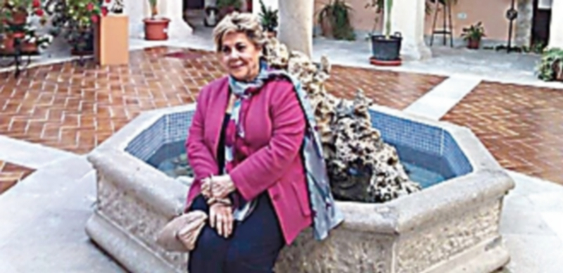 Paloma Gómez Borrero en su visita al santuario de El Henar. / El adelantado