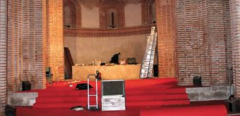 Centro del Mudéjar durante la ejecución de los trabajos. / Nuria Pascual