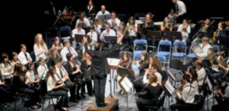 Un momento del concierto que ofreció ayer la banda de Carbonero el Mayor en el Teatro Juan Bravo. / Kamarero