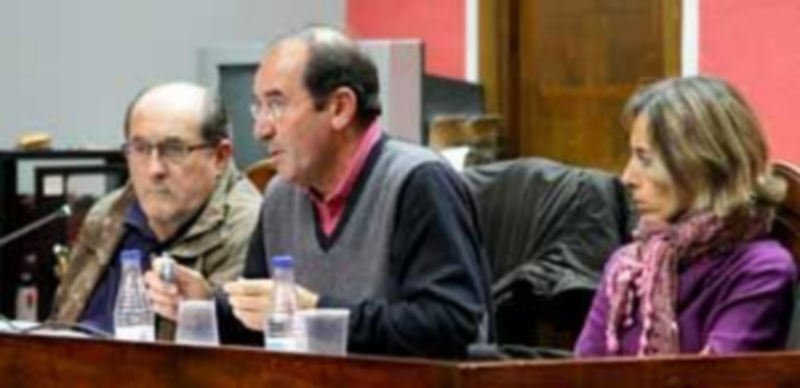 Octavio Cantalejo junto a sus compañeros del grupo municipal socialista en un pleno./Gabriel Gómez