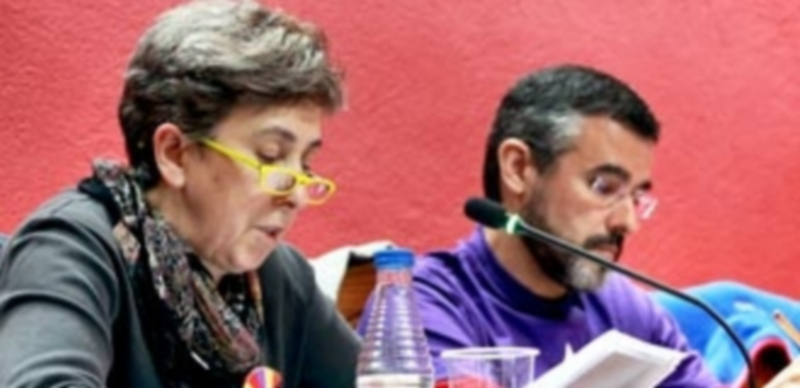 Concejales de Izquierda Unida en su intervención. / C. Núñez