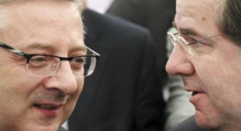 José Blanco (i) conversa con Juan Vicente Herrera en uno de sus últimos encuentros