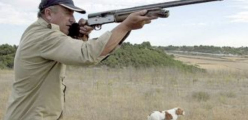 Un hombre caza con su perro durante la media veda en Valladolid. / ICAL