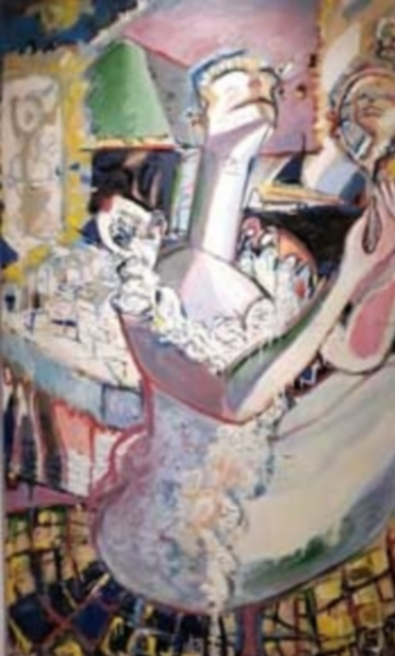 Antonio Madrigal. Sin título. Técnica mixta sobre madera. 180 x 80 cms.