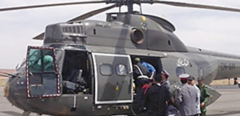 El helicóptero que tomó parte de las operaciones de rescate de los españoles. / EFE