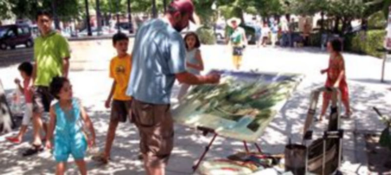 Participantes en la última edición de la cita con la pintura rápida en el municipio/Gabriel Gómez