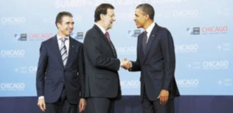 Mariano Rajoy saluda al presidente estadounidense